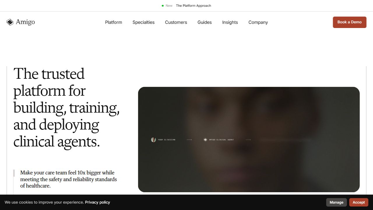 Amigo AI website screenshot
