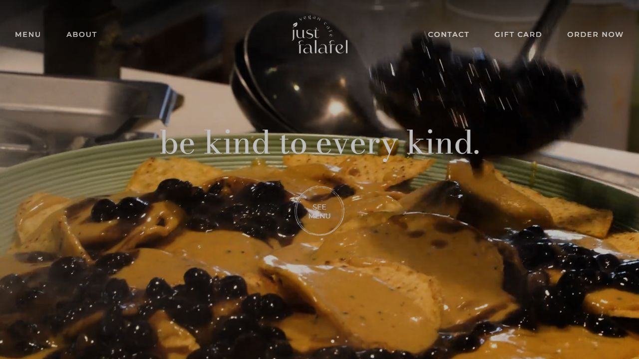 JF Vegan Cafe website screenshot