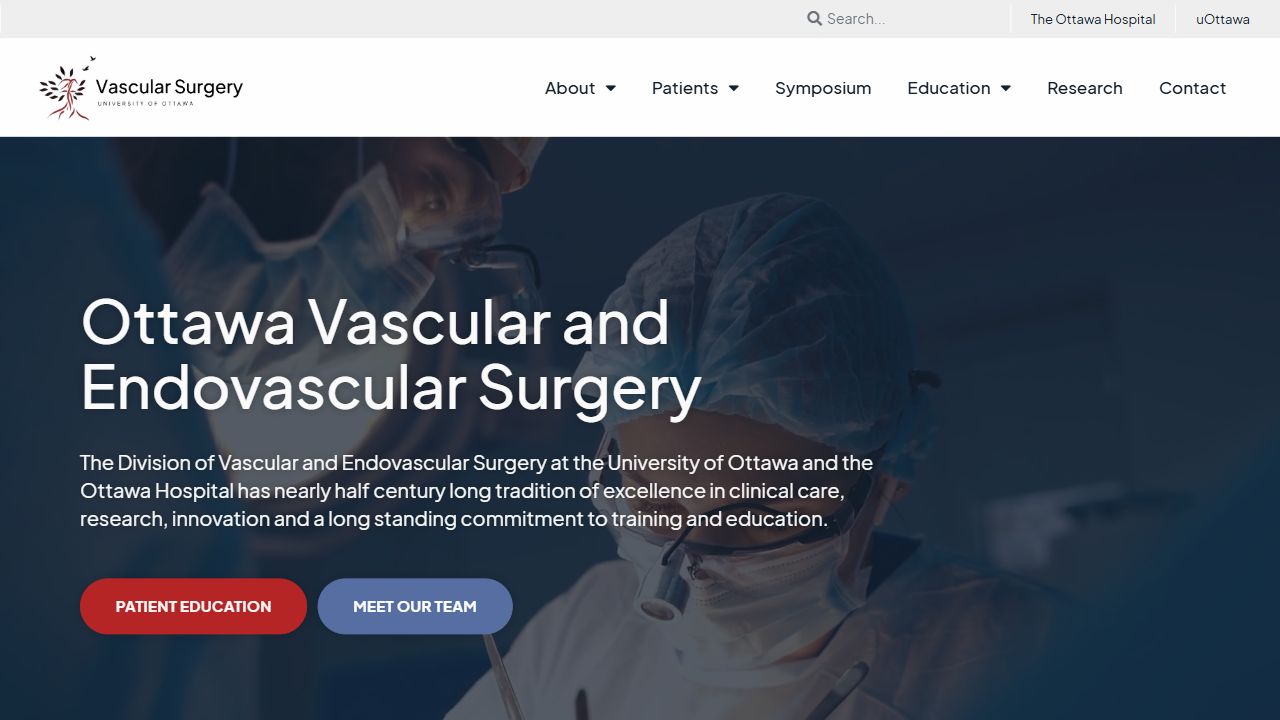Ottawa Vascular website screenshot